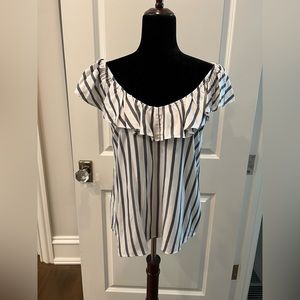 Grey and white striped Old Navy top
